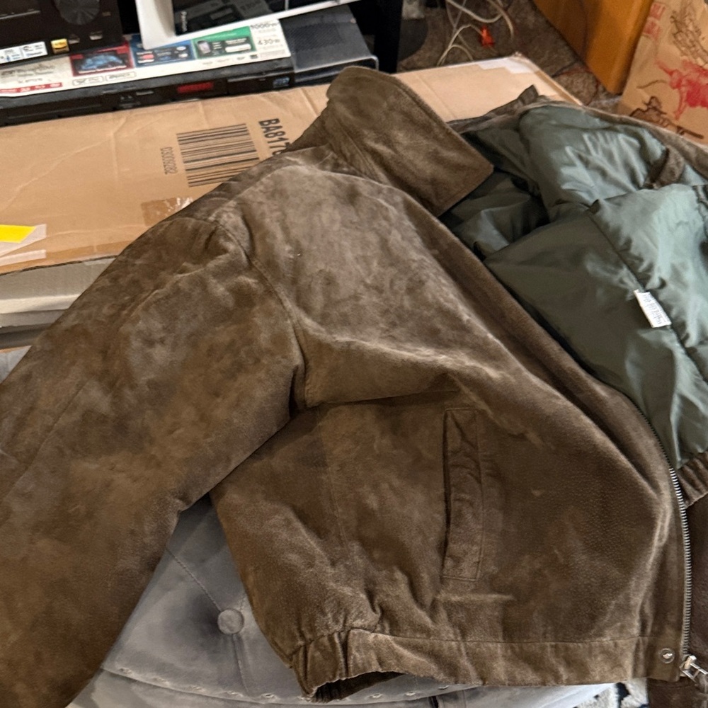 Men's Brown Suede-Look  Jacket